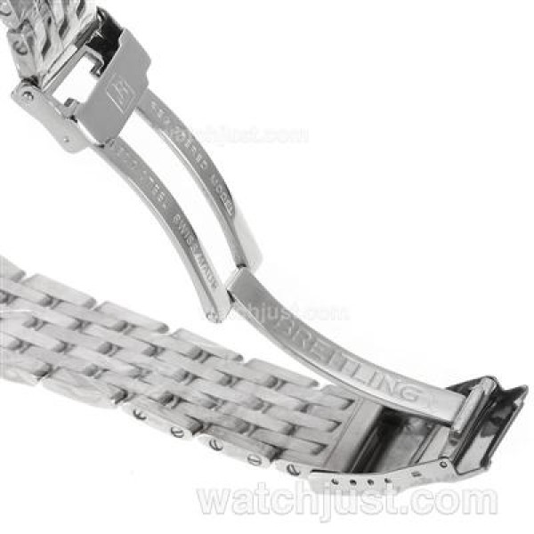 Breitling Cosmonaute Chronograph Swiss Valjoux 7750 Movement with White Dial-S/S