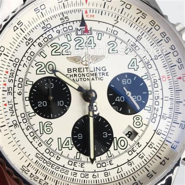 Breitling Cosmonaute Chronograph Swiss Valjoux 7750 Movement with White Dial-S/S