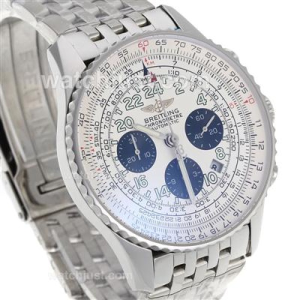 Breitling Cosmonaute Chronograph Swiss Valjoux 7750 Movement with White Dial-S/S