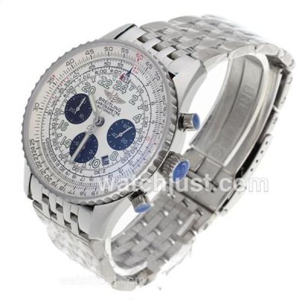 Breitling Cosmonaute Chronograph Swiss Valjoux 7750 Movement with White Dial-S/S