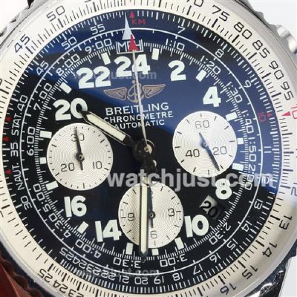 Breitling Cosmonaute Chronograph Swiss Valjoux 7750 Movement with Black Dial-S/S