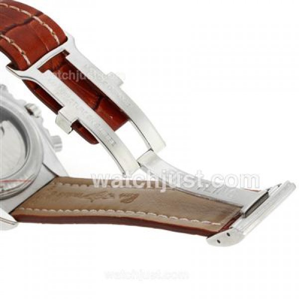Breitling Chronomat Evolution Tourbillon Automatic with White Dial-Leather Strap