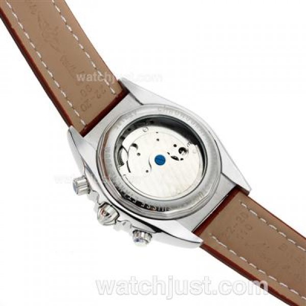 Breitling Chronomat Evolution Tourbillon Automatic with White Dial-Leather Strap