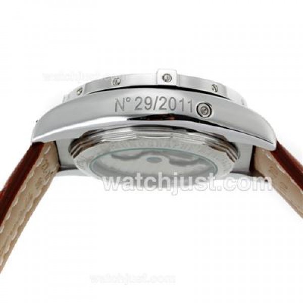 Breitling Chronomat Evolution Tourbillon Automatic with White Dial-Leather Strap