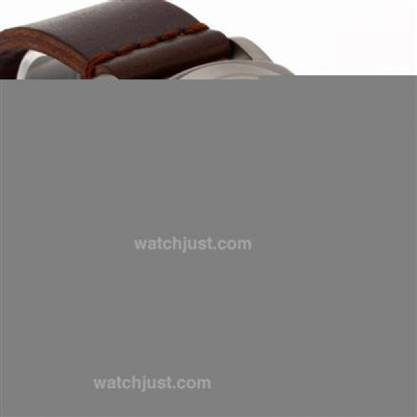 Panerai Luminor Marina Unitas 6497 Movement with Swan Neck Titanium Case with Black Dial-Leather Strap