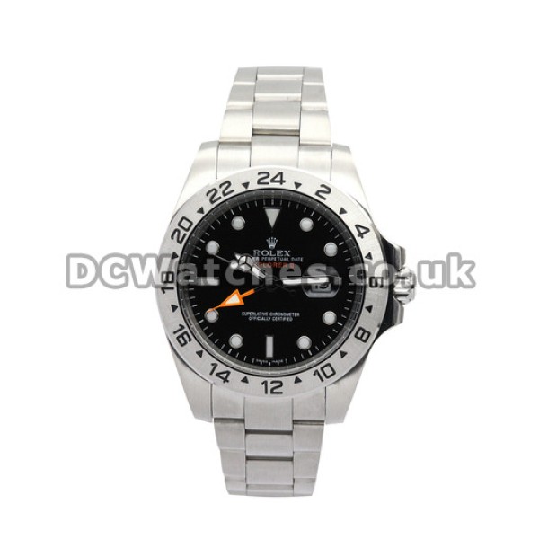 Steel Rolex Explorer II 42MM Replica Watches With Black Dial For Men