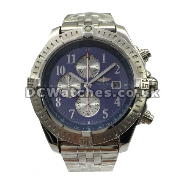 44MM High Quality Fake Breitling Super Avenger Blue Dial Watches UK For Men