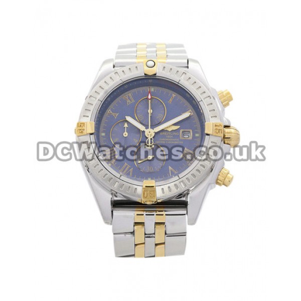 43.7 MM Breitling Chronomat Evolution Blue Baton Dial Replica Watches