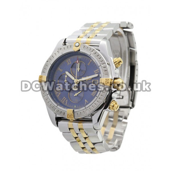 43.7 MM Breitling Chronomat Evolution Blue Baton Dial Replica Watches