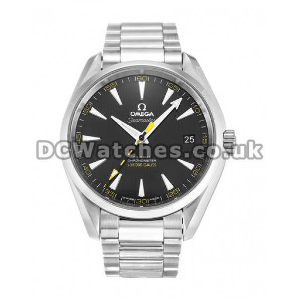 Reliable 41MM Omega Aqua Terra Steel Bracelet Black Dial Fake Watches