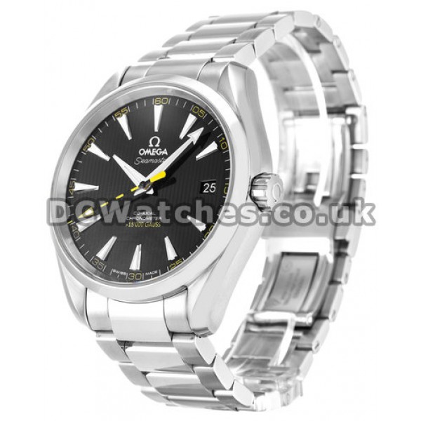 Reliable 41MM Omega Aqua Terra Steel Bracelet Black Dial Fake Watches