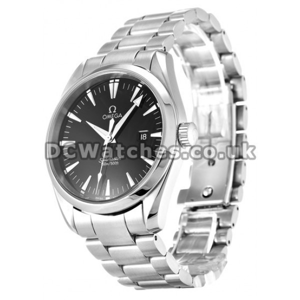 Fake Omega Aqua Terra 40MM Black Dial Steel Case Watches On Hot Sale