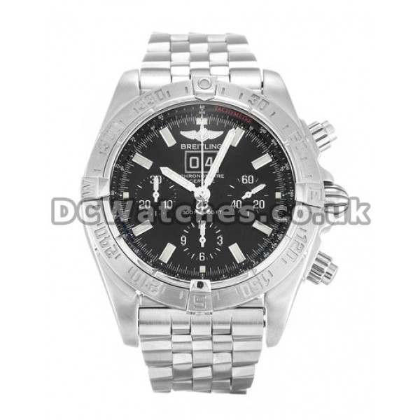 Breitling Blackbird Black Baton Dial Silver Bracelet Replica Watches