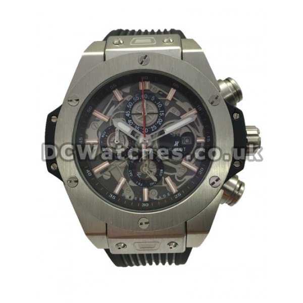 Stainless Steel Replica Hublot 48 mm Watches With Black Dial Sale For UK