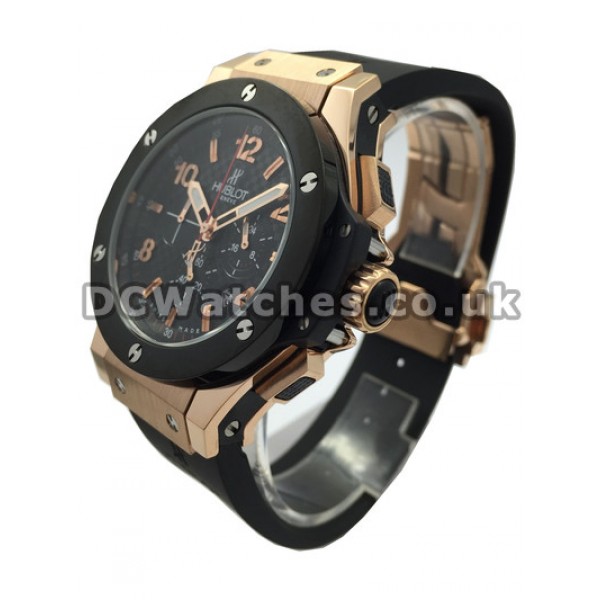 High-quality Hublot 44MM Replica Watches With Red Gold Case For Men