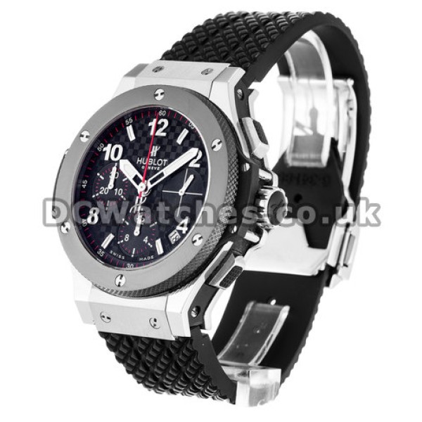 Special Swiss Carbon & Steel Hublot Replica Watches With Large Hands For Men