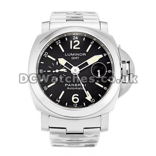 Top-quality Steel Replica Panerai Luminor GMT 44MM Watches With Black Dial For Men