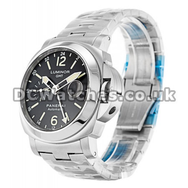 Top-quality Steel Replica Panerai Luminor GMT 44MM Watches With Black Dial For Men