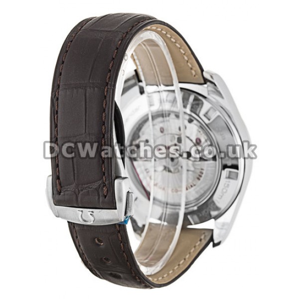 Swiss Omega Aqua Terra Replica Silver Dial Brown Croco Strap Watches For Sale