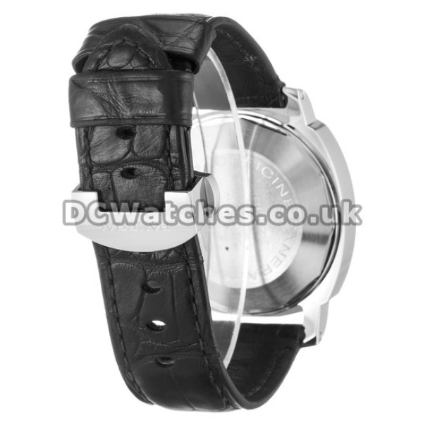 Steel Case Panerai Luminor Marina Replica Watches With Black Dial For Men