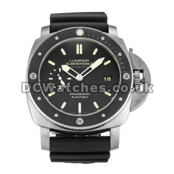 Swiss Top Black Panerai Luminor Submersible Replica Watches With Titanium Case