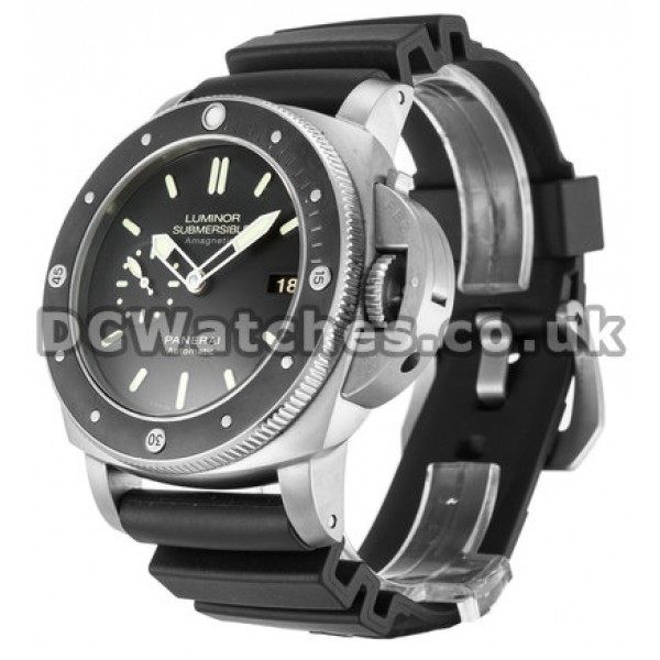 Swiss Top Black Panerai Luminor Submersible Replica Watches With Titanium Case