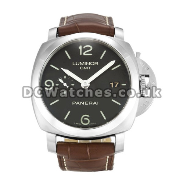 UK Black Dial Panerai Manifattura Luminor 44MM Replica Watches With Steel Case