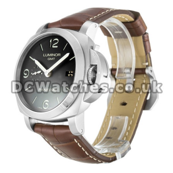 UK Black Dial Panerai Manifattura Luminor 44MM Replica Watches With Steel Case