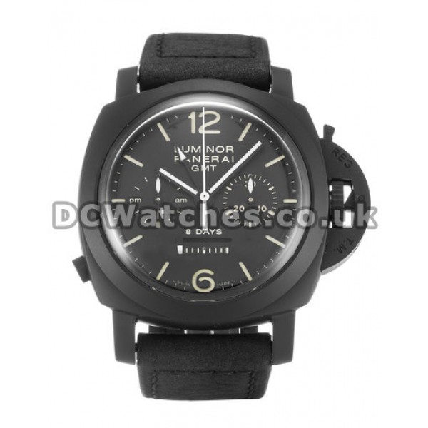 Sturdy Black Ceramic Panerai Manifattura Luminor 44MM Replica Watches Sale For UK