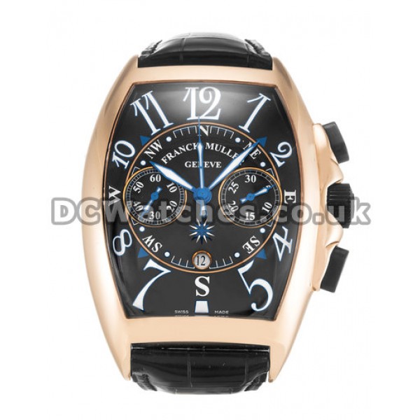 Swiss Tonneau Franck Muller Mariner Black Dial Replica Watches For Men
