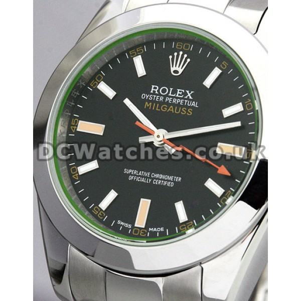 Popular Rolex Milgauss Black Dial 40MM Replica Watches For UK