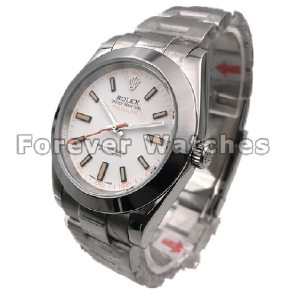 Best Rolex White Dial Milgauss Replica Watches Sale For Men