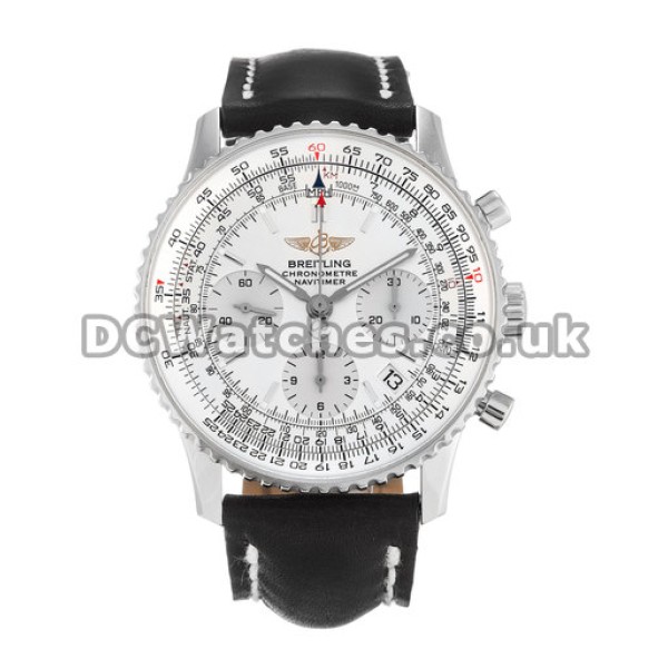 Swiss White Dial Breitling Navitimer Replica Watches For Men