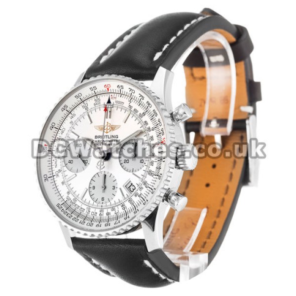 Swiss White Dial Breitling Navitimer Replica Watches For Men