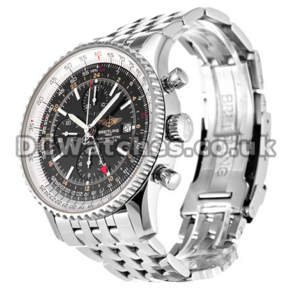 Steel Black Dial Breitling Navitimer World 46MM Replica Watches For Men