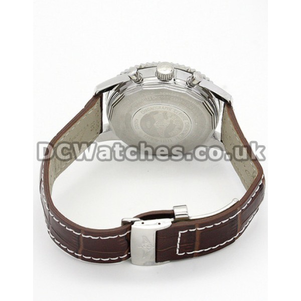 UK Breitling Navitimer World White Dial Replica Watches With Brown Leather Strap