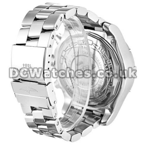 Breitling Super Avenger White Arabic Dial Replica Watches with Silver Bracelet
