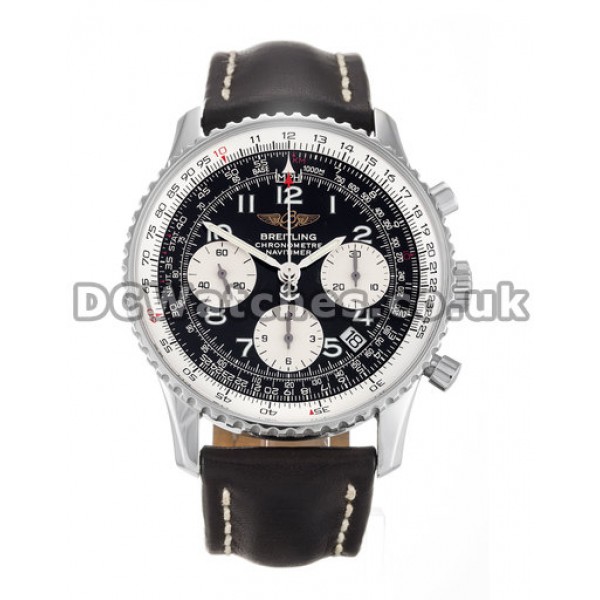 Cheap Swiss Breitling Black Dial Navitimer Replica Watches 41.8MM For Men