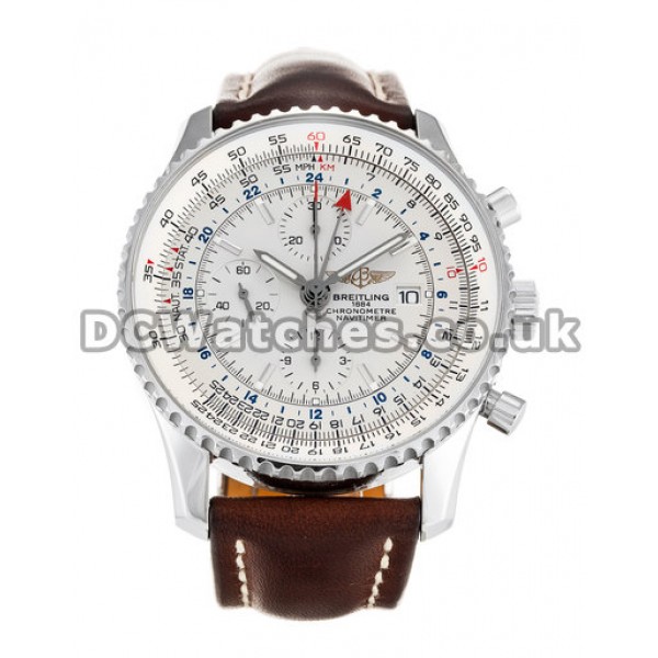 Nice White Dial Breitling Navitimer World 46MM Replica Watches For UK