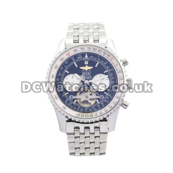 Special Steel Breitling Navitimer World Blue Dial Replica Watches Sale For UK