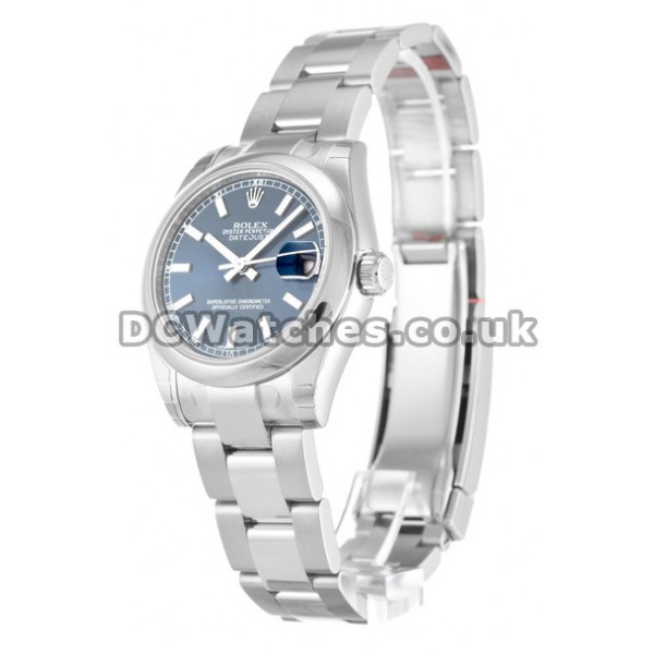 31 MM Rolex Datejust Lady Blue Baton Dial Replica Watches