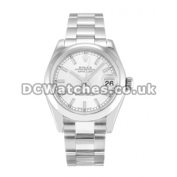 30 MM Datejust Lady Silver Baton Dial Replica Watches