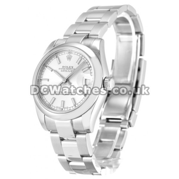 30 MM Datejust Lady Silver Baton Dial Replica Watches