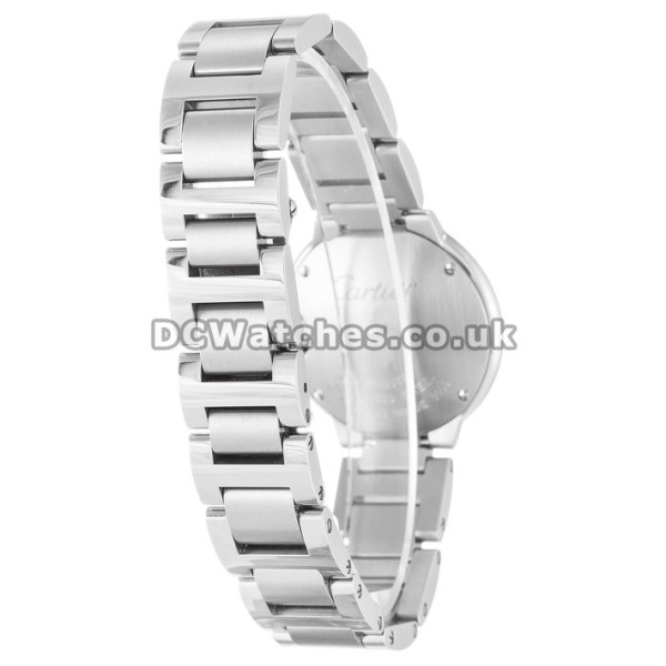 Cartier Ballon Bleu 28MM Steel Case Silver Diamond Dial Copy Watches On Sale