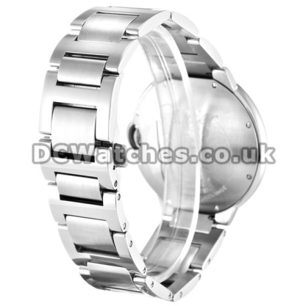 42MM Cartier Ballon Bleu Steel Case Steel Bracelet Replica Watches