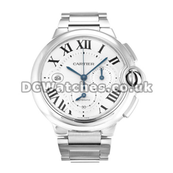 Discount Cartier Ballon Bleu Silver Roman Dial 47MM Steel Case Copy Watches