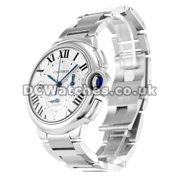 Discount Cartier Ballon Bleu Silver Roman Dial 47MM Steel Case Copy Watches