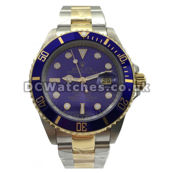 Steel And Yellow Gold Rolex Submariner Blue Dial 40MM Replica Watches For Men