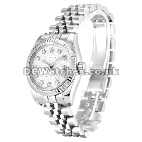 Silver Datejust Lady Jubilee Diamond Dial Replica Watches