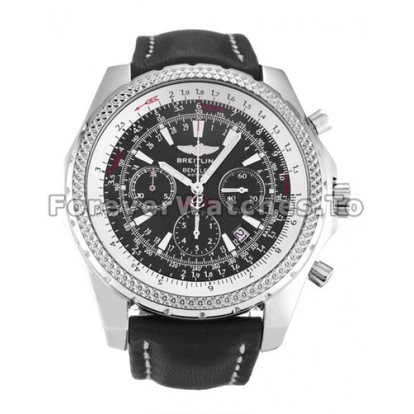 Bretling Bentley Motors 48.8MM Steel Case Black Baton Dial Replica Watches